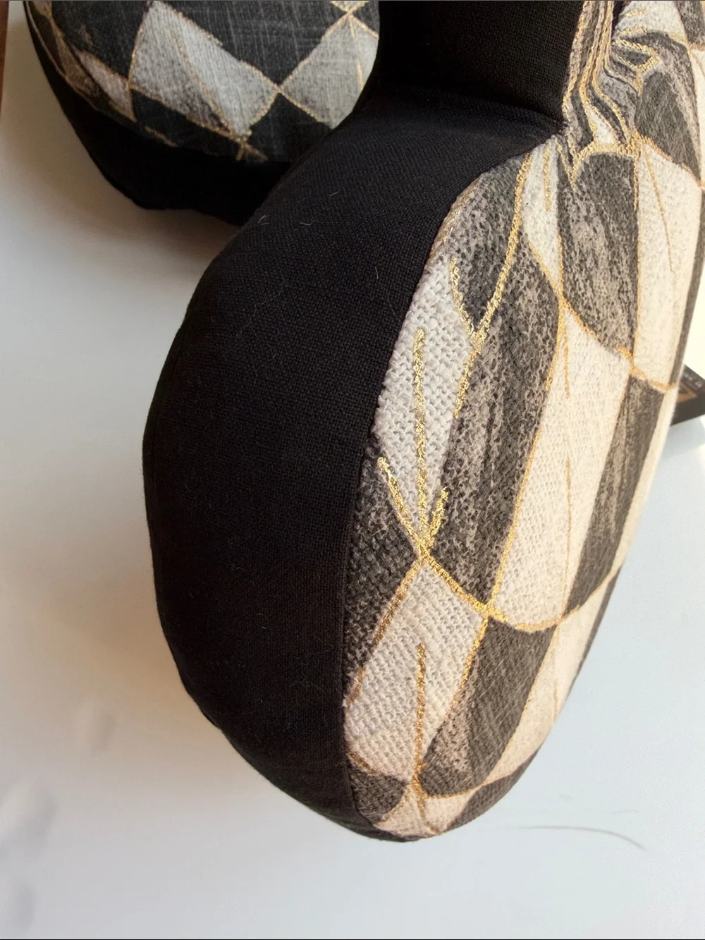 Harlequin Diamond Pumpkin Pillows - Set of 2 Halloween Fall Decor